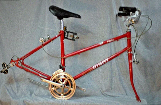 1990 Giant Cabriolet Road Bike Frame Set 17" Medium Lugged Steel Cafe Commuter ~