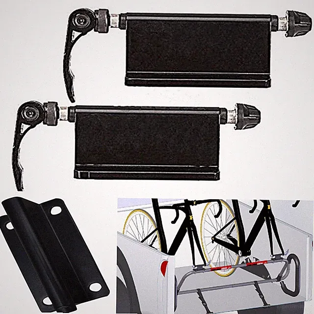 2 Pcs Alloy Car Pickup Bed Rack Bicycle Quick Release Fork Mount Carrier Holder