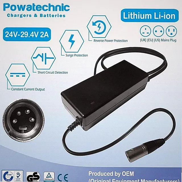 29.4V 2A XLR 4-pin Li-ion Charger for 24V Giant Twist Express RS2 ebike System