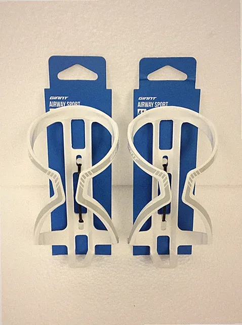 2x NEW Giant Airway Sport Bottle Cage Light Weight 41G White/Gray 490000091, QTY