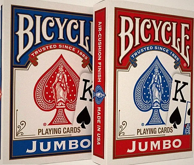 Bicycle Jumbo Index Playing Cards , 2 Pack Large Print Poker Size Deck of Cards