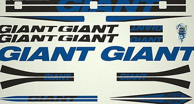 Bicycle Vinyl Stickers – Fits GIANT GLORY Bike Frames – Black Blue