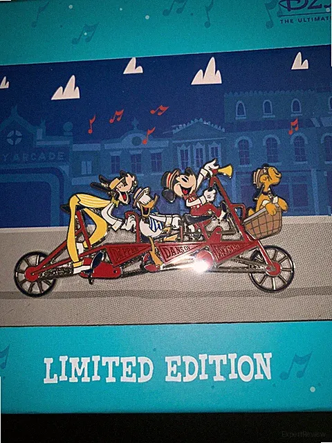 Disney D23 Exclusive Dapper Dans of Disneyland Tandem Bicycle Jumbo Pin LE 500