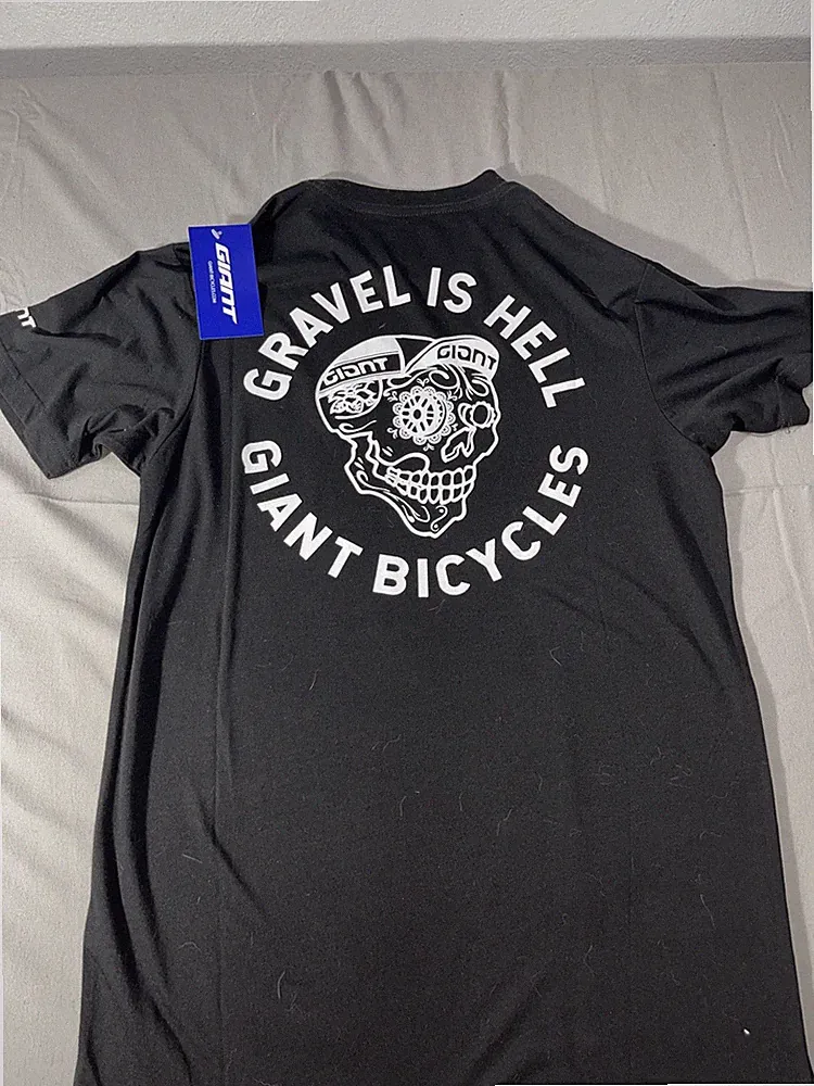 Giant Bicycle Black Tshirt Size Medium Gravel Is Hell Camo Pocket New