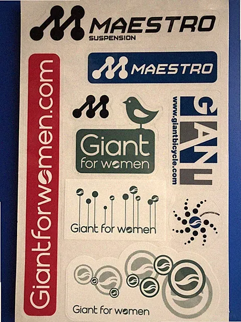 Giant Bicycle Brand Assorted Womens Decal Pack NOS