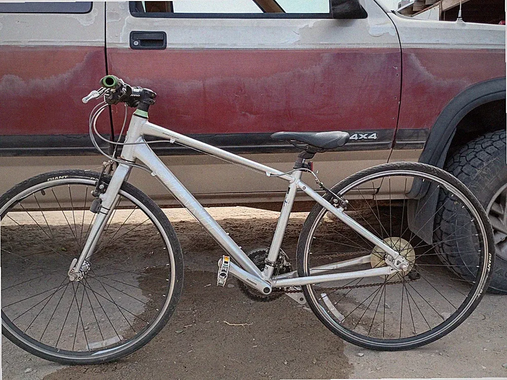 Giant Escape Hybrid Bike Silver 700C V-Brake Flat Bar Derailleur Aluminum