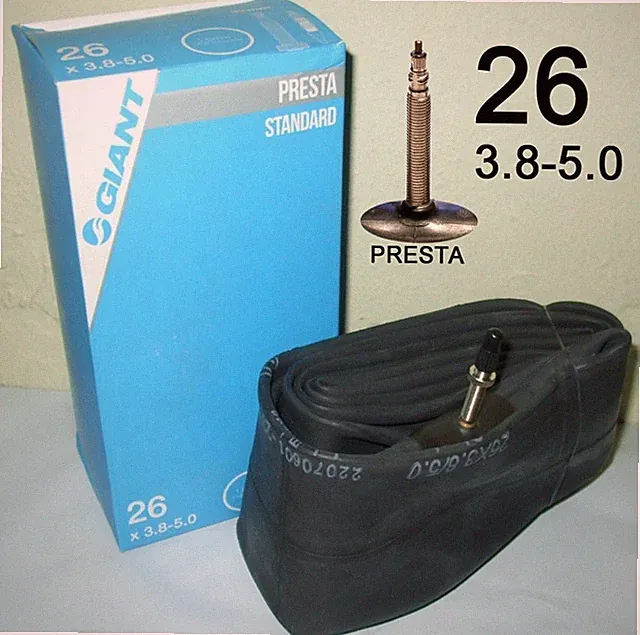 Giant Fat-Bike Bicycle Inner Tube, 26" x 3.8-5.0", Presta