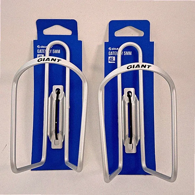 Giant Gateway 5mm Water Bottle Cage Pair Road MTB Set Silver Alloy New A11