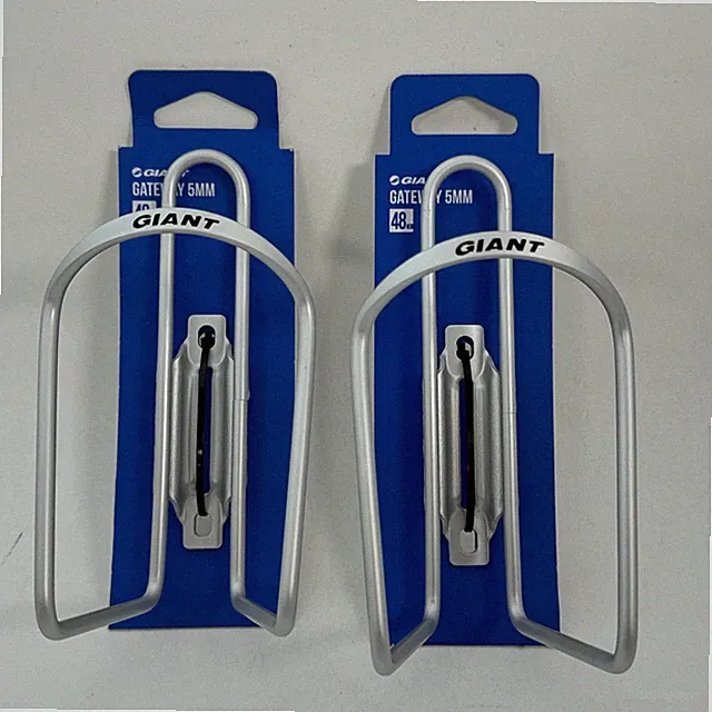 Giant Gateway 5mm Water Bottle Cage Pair Road MTB Set Silver Alloy New C2-1