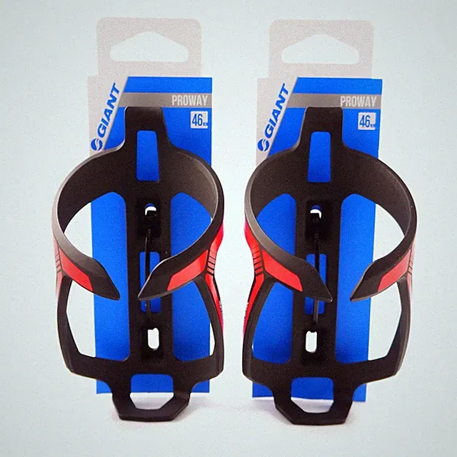 GIANT Proway Water Bottle Cage Bike Bicycle Bottle Cage - Black & Neon Red 31g