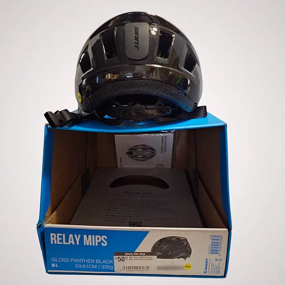 Giant Relay MIPS Road Bike Helmet Size M-L 53-61 cm Matte Black/Black