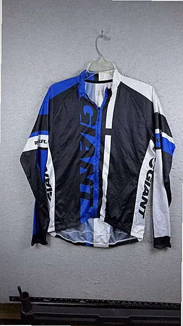 Giant Ride Giant Bike Cycling Jersey Long Sleeve Zip Mens XL XXL Black Blue