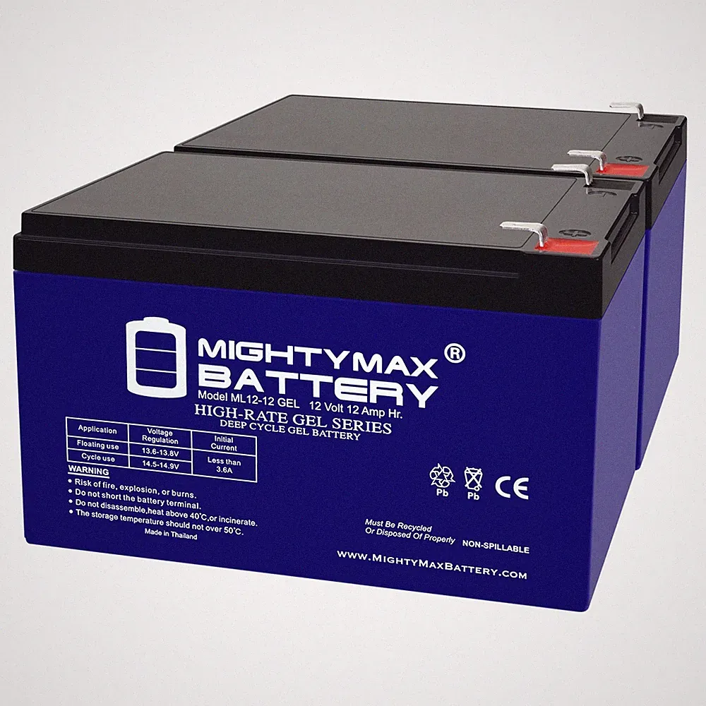Mighty Max 12V 12AH GEL F2 Replaces Giant LaFree Sport Electric Bicycle - 2 Pack