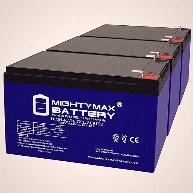 Mighty Max 12V 12AH GEL F2 Replaces Giant LaFree Sport Electric Bicycle - 3 Pack