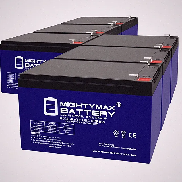 Mighty Max 12V 12AH GEL F2 Replaces Giant LaFree Sport Electric Bicycle - 6 Pack