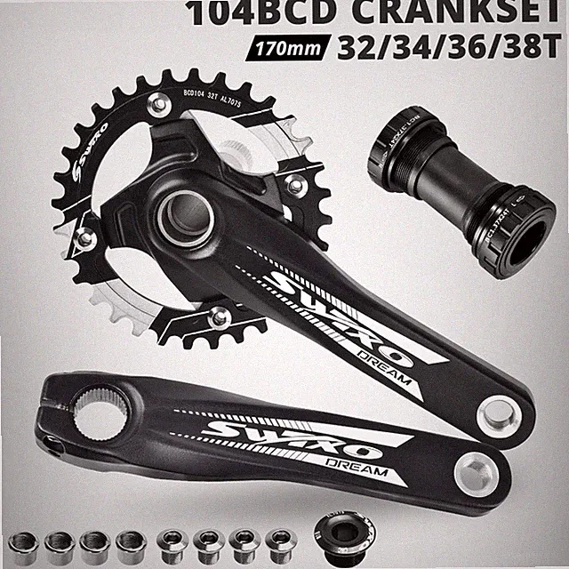 MTB Bicycle Crank 170mm 104 BCD Chainring 32/34/36/38T BB Mountain Bike Crankset