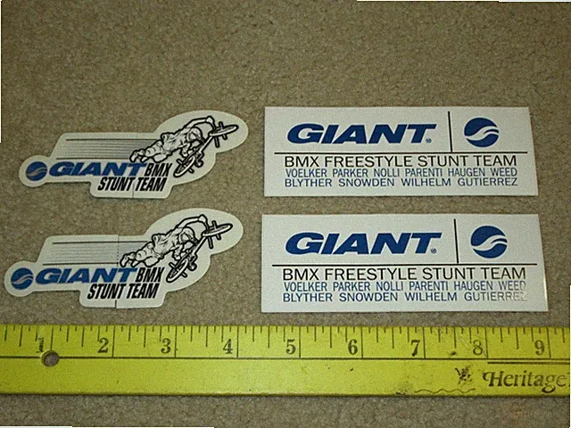 NOS vintage Giant bmx freestyle bicycle bike stickers total of 4