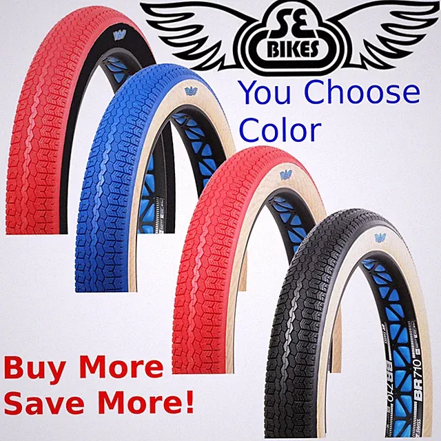 SE BIKES Chicane 26x3.50 Fat Bike Tire Pick Your Color: Black, Red or Blue