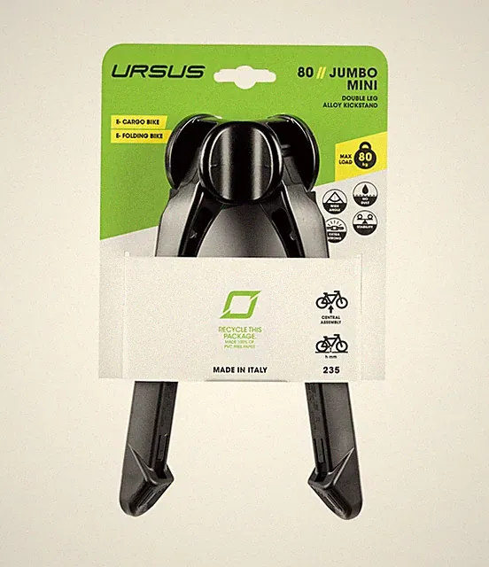 Ursus Jumbo Evo Mini Double Leg Kickstand, Black, 20"