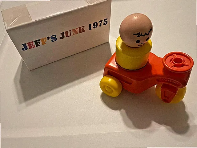 Vintage 1974 Fisher Price Little People Chunky Jumbo Figure and 1984 Trike bike