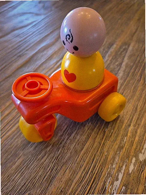 Vintage 1984 Fisher Price Jumbo Little People Bike Trike Tractor 1984 Person